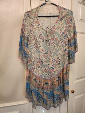 Spell Oasis Mini Tunic Dress In Opal Med